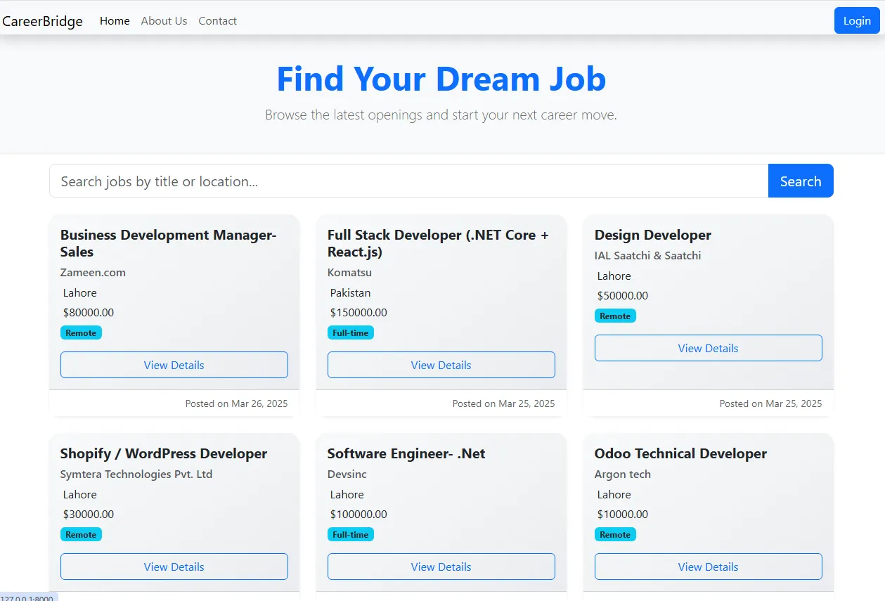 Career Bridge Web Application